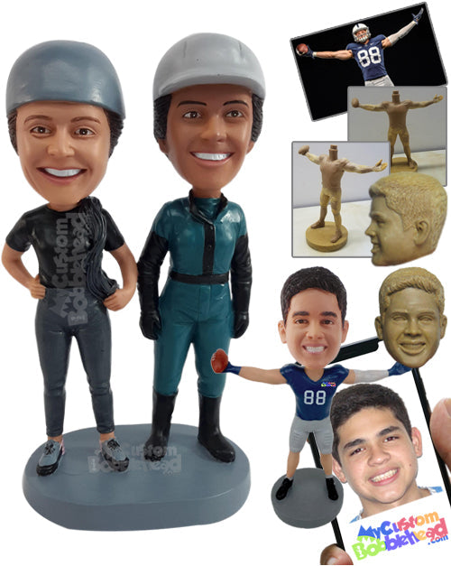 Rock climbers, a female couple ready and geared up Personalized Bobblehead