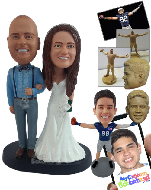 Attractive Wedding Couple Wearing Nice Clothes Personalized Bobblehead