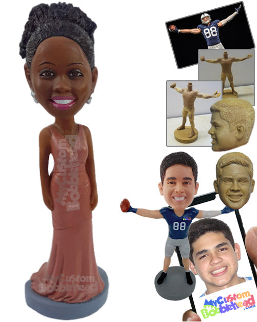 Fine-looking Bridesmaid Wearing Nice Dress for the Occasion Personalized Bobblehead