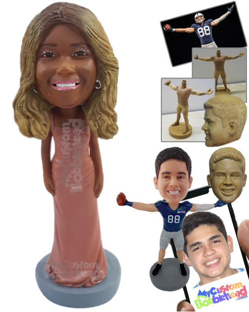 Attractive Bridesmaid Wearing a Nice Dress Personalized Bobblehead