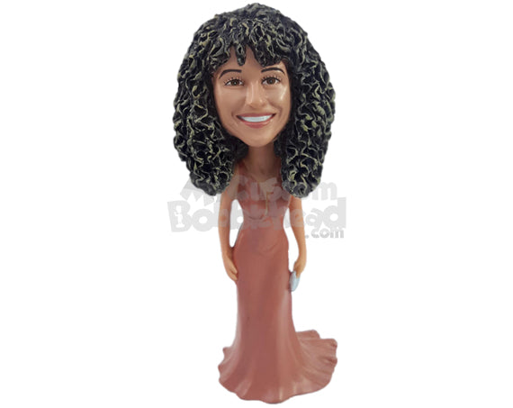 Custom Bobblehead sexy bridesmaid with nice dress and handpurse - Wedding & Couples Bridesmaids Personalized Bobblehead & Action Figure