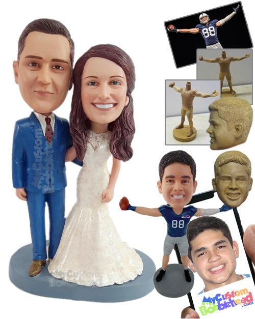 Attractive Couple Wearing Beautiful Dress and Suit Personalized Bobblehead