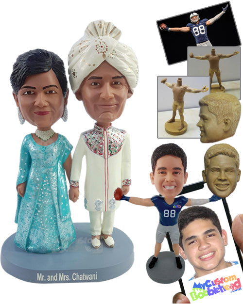 Traditional Religous couple wearing beautiful clothes holding hands Personalized Bobblehead