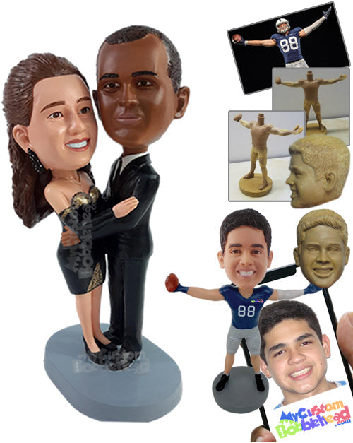 Elegant Couple Having a Nice Dance Together Wearing Nice Fancy Clothes Personalized Bobblehead