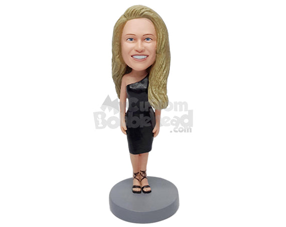 Custom Bobblehead Elegant looking gal wearing beautiful dress and heels - Wedding & Couples Bridesmaids Personalized Bobblehead & Action Figure