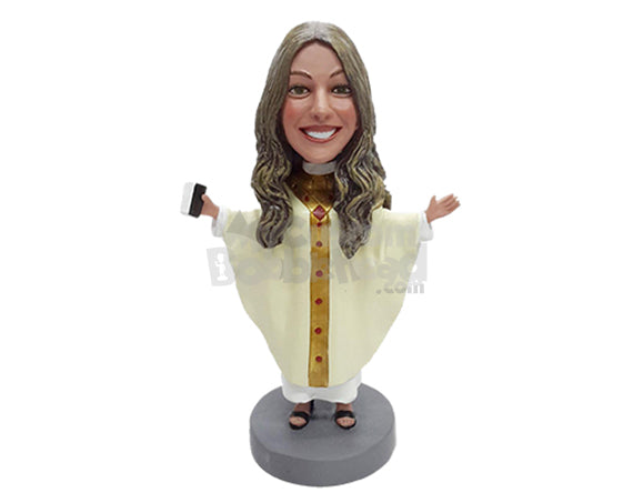 Devout Female Priest Personalized Bobblehead