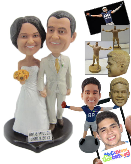 Wedding Couple Walking Down the Aisle Personalized Bobblehead