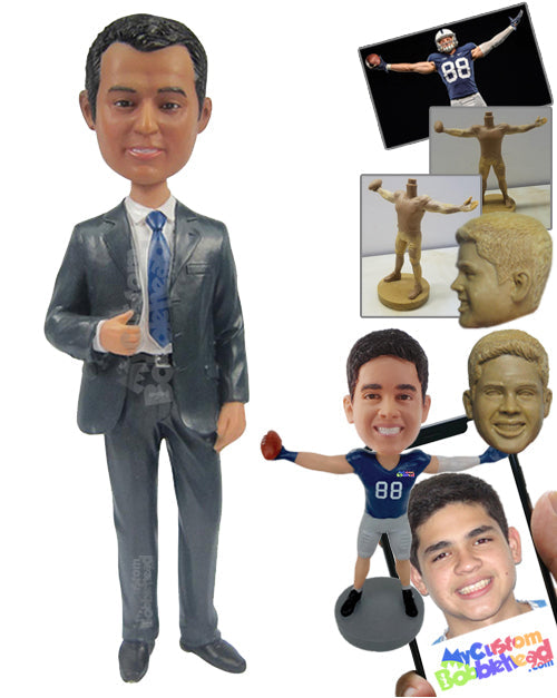 Groomsman in Trendy Formal Attire Personalized Bobblehead