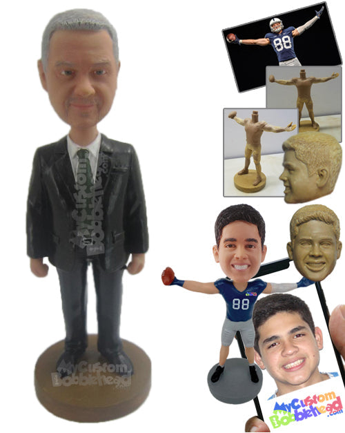 Father Of The Bride Wearing Classic Formal Outfit Ready For The Wedding Ceremony Personalized Bobblehead