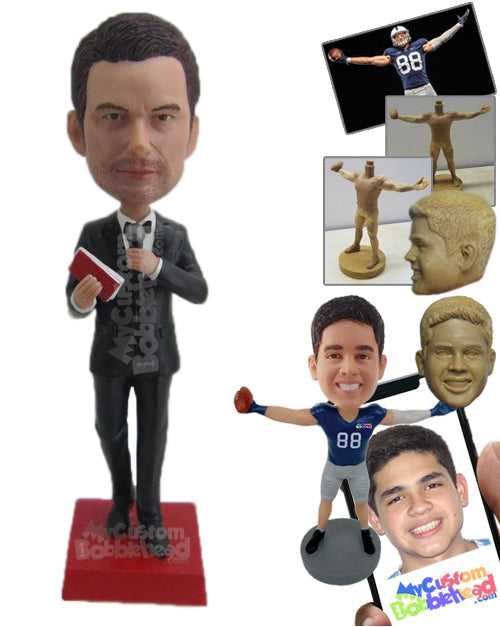 Stylish Corporate Dude with a Piece of Paper in Hand Personalized Bobblehead