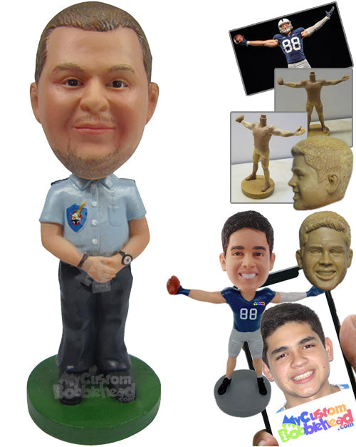 Police Dude in His Cool Law Enforcement Outfit Personalized Bobblehead