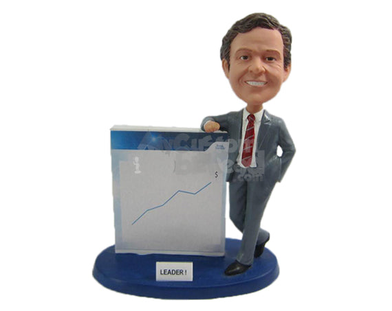 Custom Bobblehead Stylish Businessman With Formal Outfit Ready To Grow The Business - Careers & Professionals Corporate & Executives Personalized Bobblehead & Cake Topper