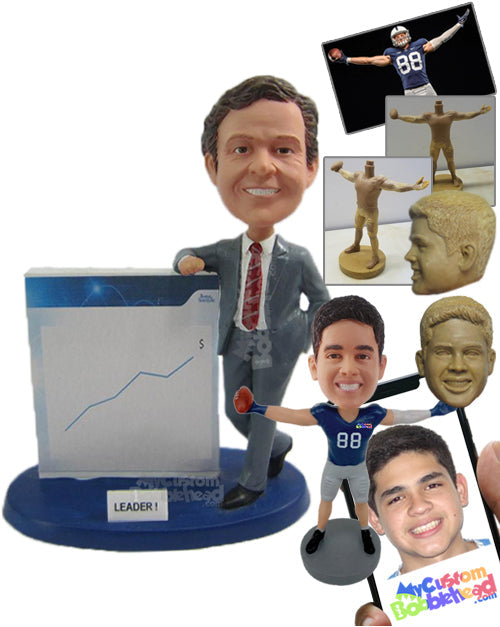 Stylish Businessman with Formal Outfit Ready to Grow the Business Personalized Bobblehead