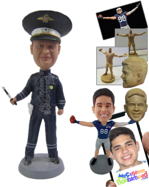 Cool Police Officer in Uniform Personalized Bobblehead