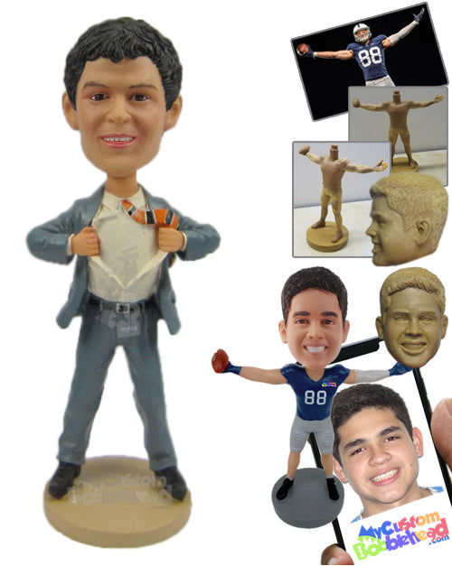 Corporate Fella Tearing His Shirt Personalized Bobblehead