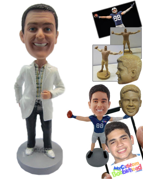 Cool Doctor Wearing His Medical Attire Personalized Bobblehead