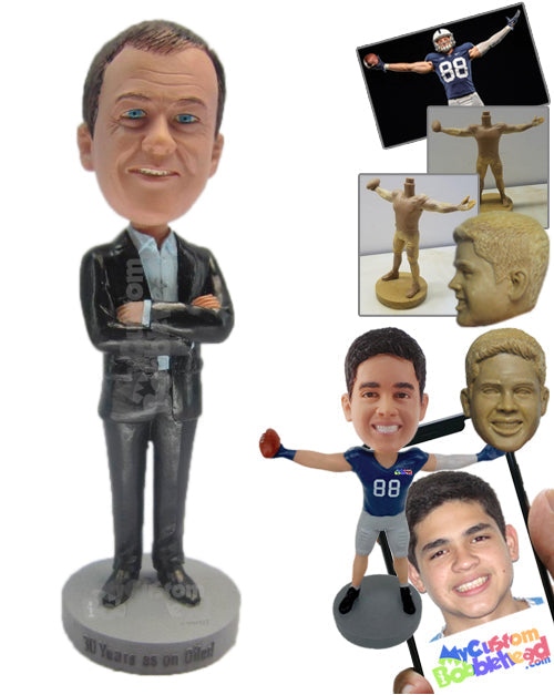 Businessman Posing in Formal Outfit Personalized Bobblehead