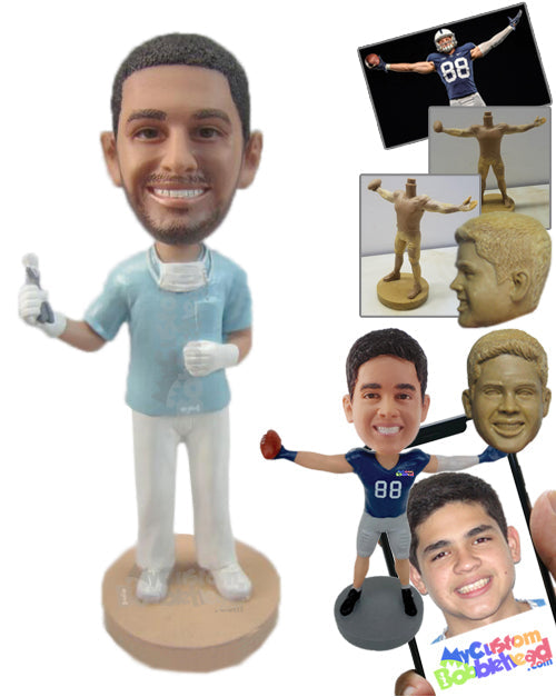 Oral Hygienist Doctor Ready to Pull Teeth Personalized Bobblehead