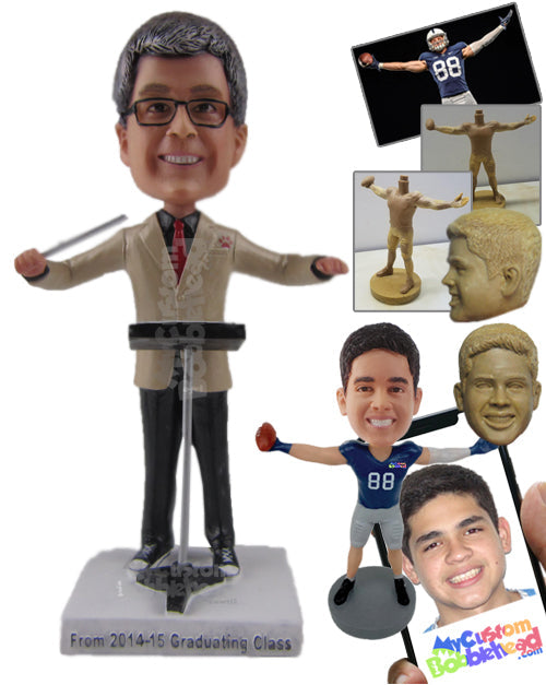 Orchestra Conductor Directing the Musicians Personalized Bobblehead