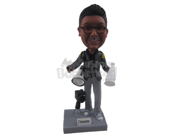 Custom Bobblehead Movie Director Getting Ready To Film The Next Scene - Careers & Professionals Corporate & Executives Personalized Bobblehead & Cake Topper