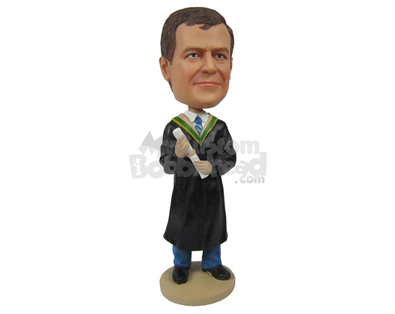 Custom Bobblehead Male Lawyer With Formal Attire With A Piece Of Paper In His Hand - Careers & Professionals Lawyers Personalized Bobblehead & Cake Topper