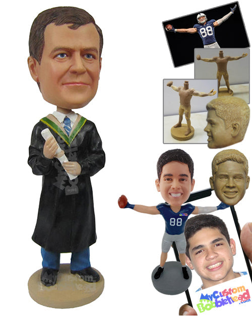 Male Lawyer with Formal Attire with a Piece of Paper in His Hand Personalized Bobblehead