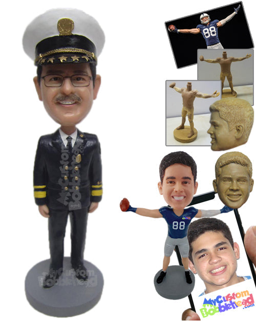 Senior Police Officer in His Uniform Personalized Bobblehead