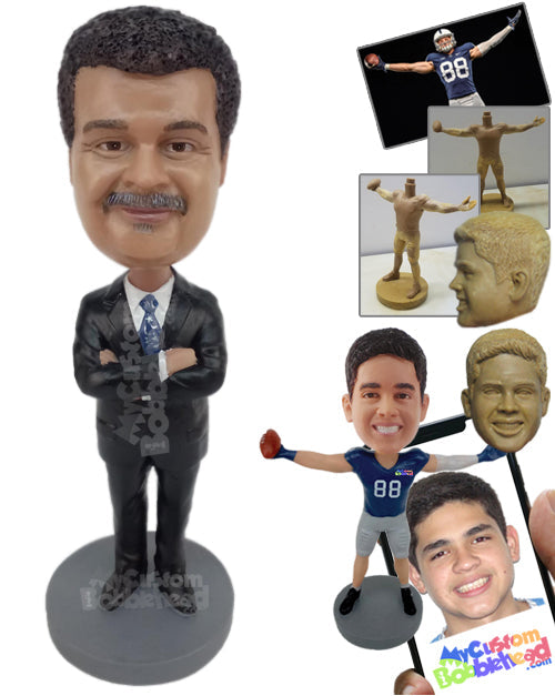 Stylish Businessman Wearing Formal Attire Personalized Bobblehead