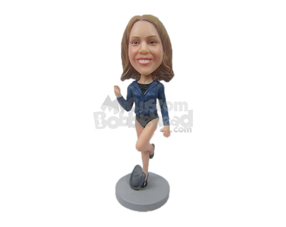 Custom Bobblehead Cheerleader Wearing A Sexy Dress Cheering For Her Team - Careers & Professionals Cheerleading Personalized Bobblehead & Cake Topper