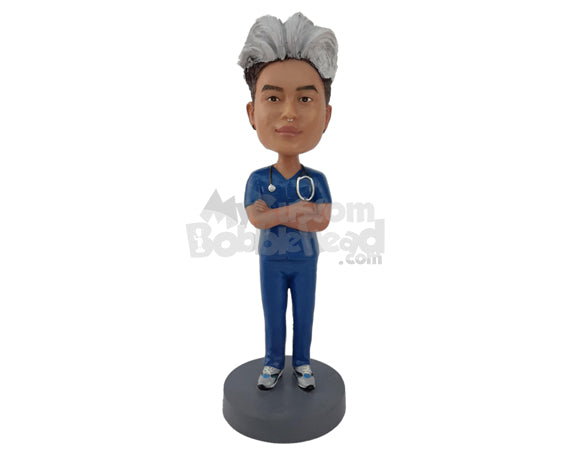 Custom Bobblehead Medical Staff With Styled Hair And Uniform - Careers & Professionals Nurses Personalized Bobblehead & Cake Topper