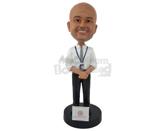 Custom Bobblehead Air Host About To Serve You - Careers & Professionals Arms Forces Personalized Bobblehead & Cake Topper