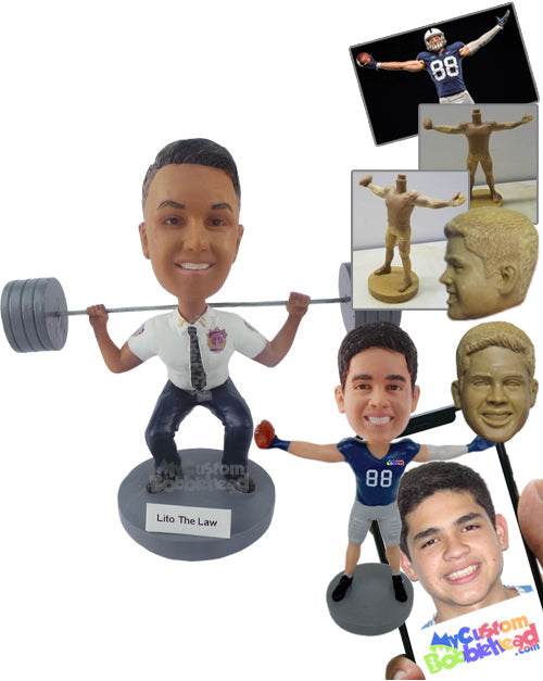 Lawyer Lifting Weights Personalized Bobblehead