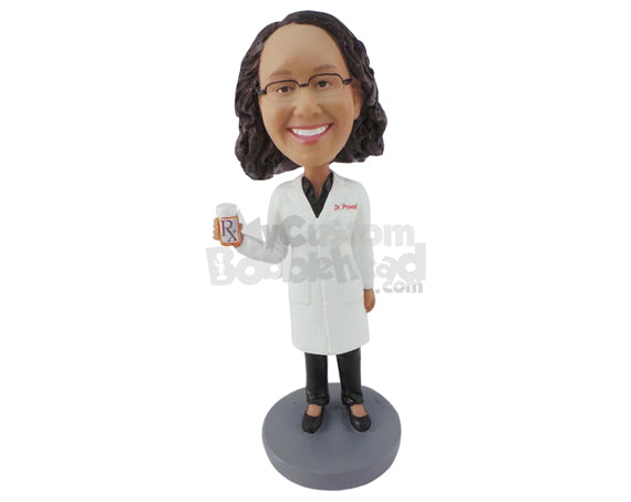 Custom Bobblehead Dietitian Doctor Holding A Drink - Careers & Professionals Medical Doctors Personalized Bobblehead & Cake Topper