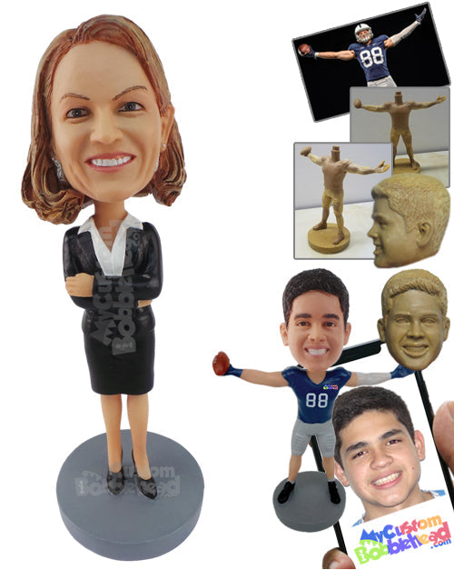 Air Hostess Ready to Assist Personalized Bobblehead