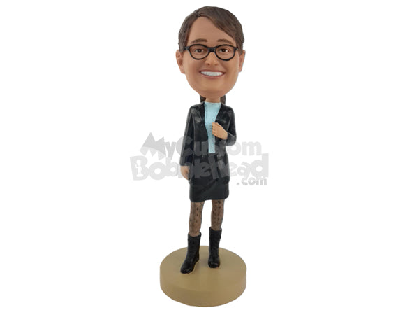 Custom Bobblehead Woman Dressed Just Like A Lawyer - Careers & Professionals Lawyers Personalized Bobblehead & Cake Topper