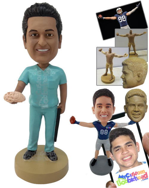 Surgeon with Brains in His Hand Personalized Bobblehead