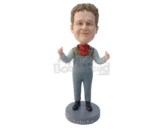 Custom Bobblehead Man Giving Thumbs Up Sign, Like A Baker - Careers & Professionals Chefs Personalized Bobblehead & Cake Topper