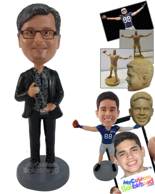 Bartender Holding Wine Personalized Bobblehead