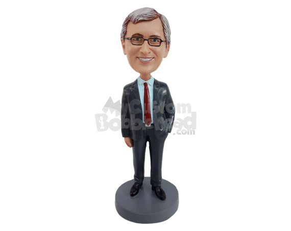 Custom Bobblehead Gorgeous Man With A Suit - Careers & Professionals Real Estate Agents Personalized Bobblehead & Cake Topper