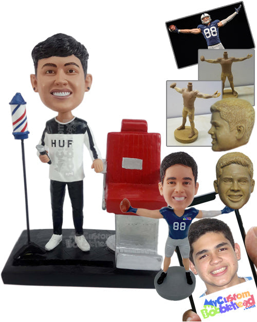 Barber Next to Stylist Chair Personalized Bobblehead