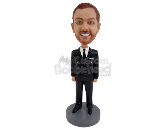 Custom Bobblehead Military Captain Ready to Serve His Country - Careers & Professionals Arms Forces Personalized Bobblehead & Cake Topper