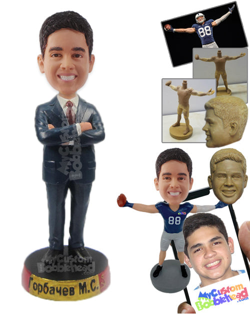 Tall Corporate Guy in Formal Attire Personalized Bobblehead