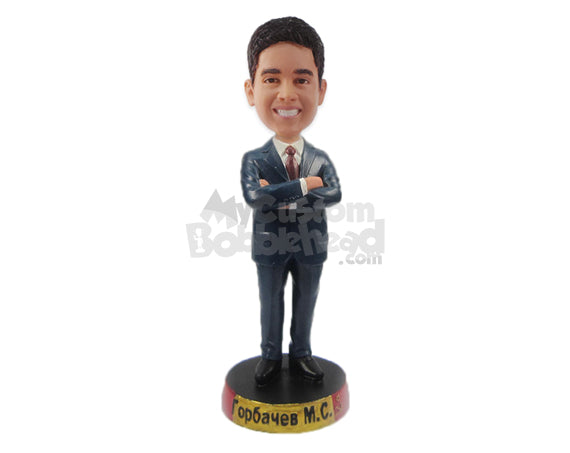 Tall Corporate Guy in Formal Attire Personalized Bobblehead