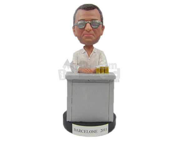 Custom Bobblehead Businessman Ready To Do Business Wearing A Long-Sleeved Shirt - Careers & Professionals Corporate & Executives Personalized Bobblehead & Cake Topper