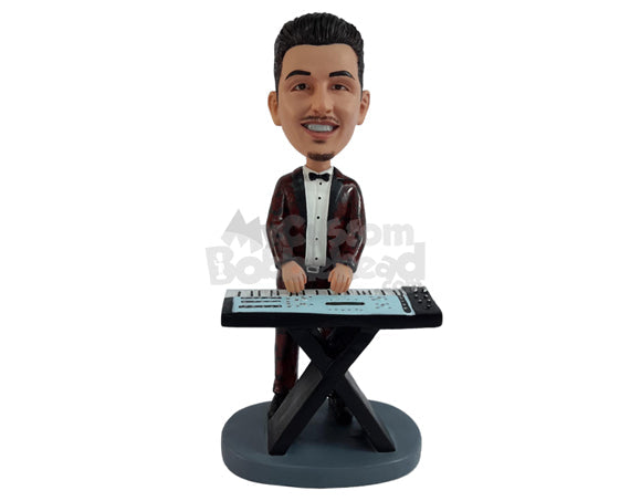 Custom Bobblehead Elegant keyboard player ready to make some good music - Careers & Professionals Musicians Personalized Bobblehead & Action Figure