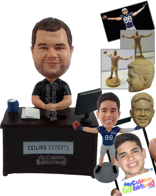 Relaxed Dude with Ball in Hand Personalized Bobblehead