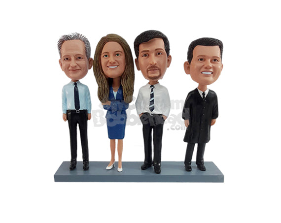 Custom Bobblehead Lawyers and judge family posing with nice clothes - Careers & Professionals Lawyers Personalized Bobblehead & Action Figure