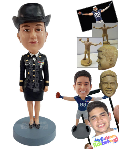 Female Armed Forces Wearing a Nice Outfit Personalized Bobblehead