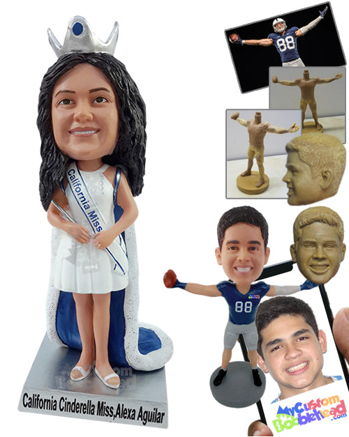 Miss waiting to receive an award Personalized Bobblehead