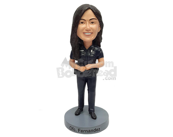 Custom Bobblehead Nice female officer with a good attitude - Careers & Professionals Arms Forces Personalized Bobblehead & Action Figure